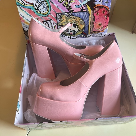 MARY J PINK JEFFREY CAMPBELL PLATFORM HEELS - Picture 1 of 10